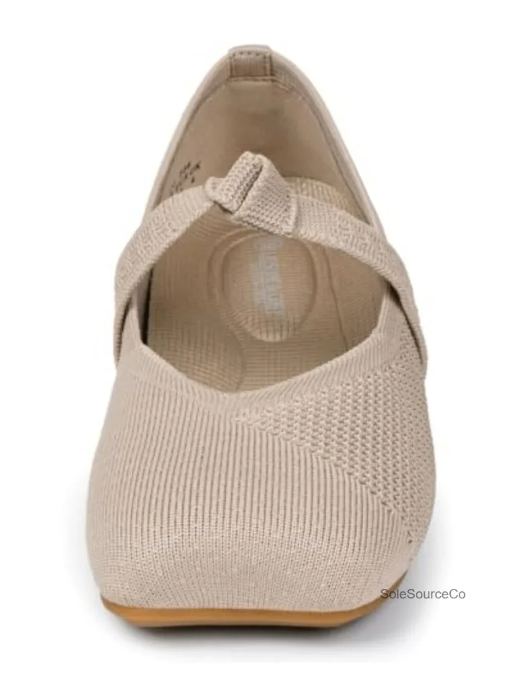 Women's Wide Toe Knit Ballet Flats Mary Jane Pull-On Everyday Shoes